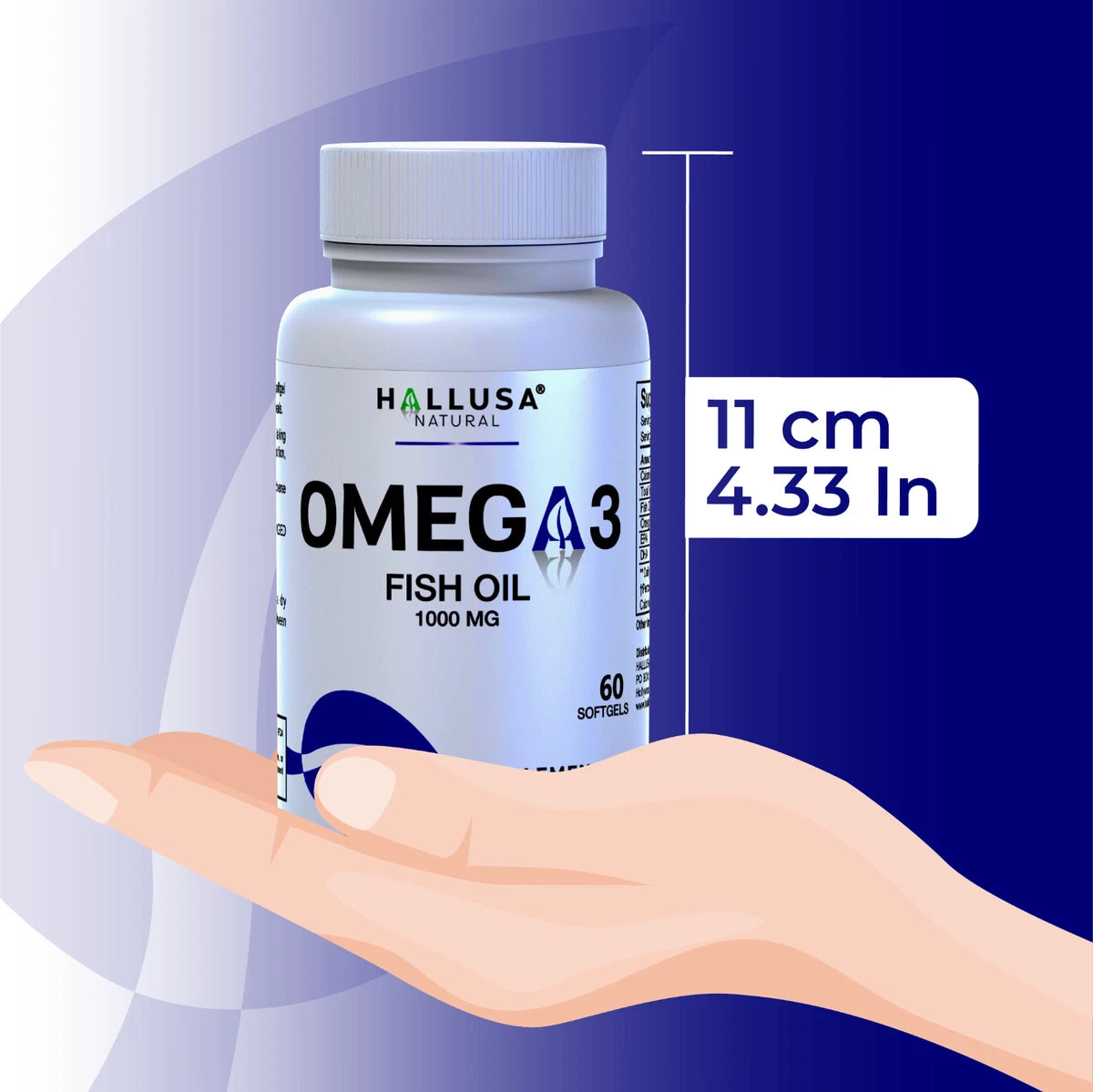Omega 3 Fish Oil 1000 mg, EPA 180mg DHA 120mg, Heart & Joint Support 60 Softgels
