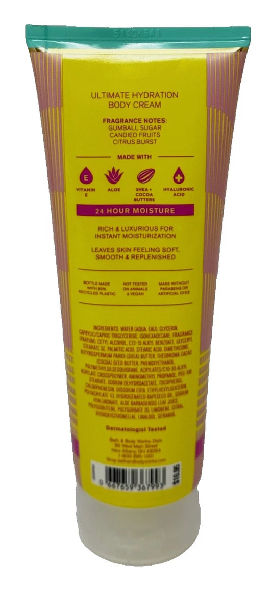 NEW 1 BATH & BODY WORKS BUBBLE GUM POP SHEA BUTTER HYDRATION BODY CREAM 8 OZ