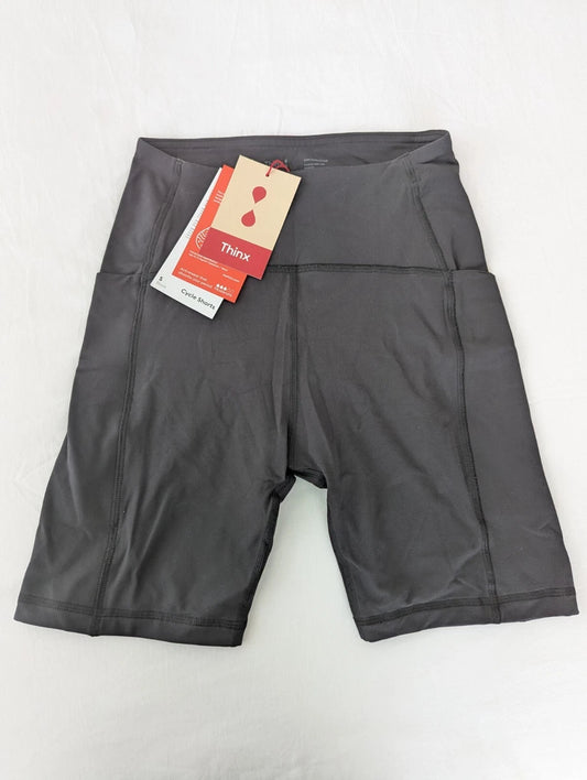 Thinx Period Activewear Black Cycle Shorts Moderate Absorbency Size Small